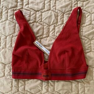 NWT Skims Cotton Rib Plunge Bralette Color: Brick Size Medium
